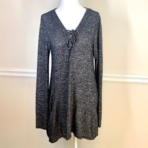 MAURICES Long Sleeves Pockets Black Knit Tunic M